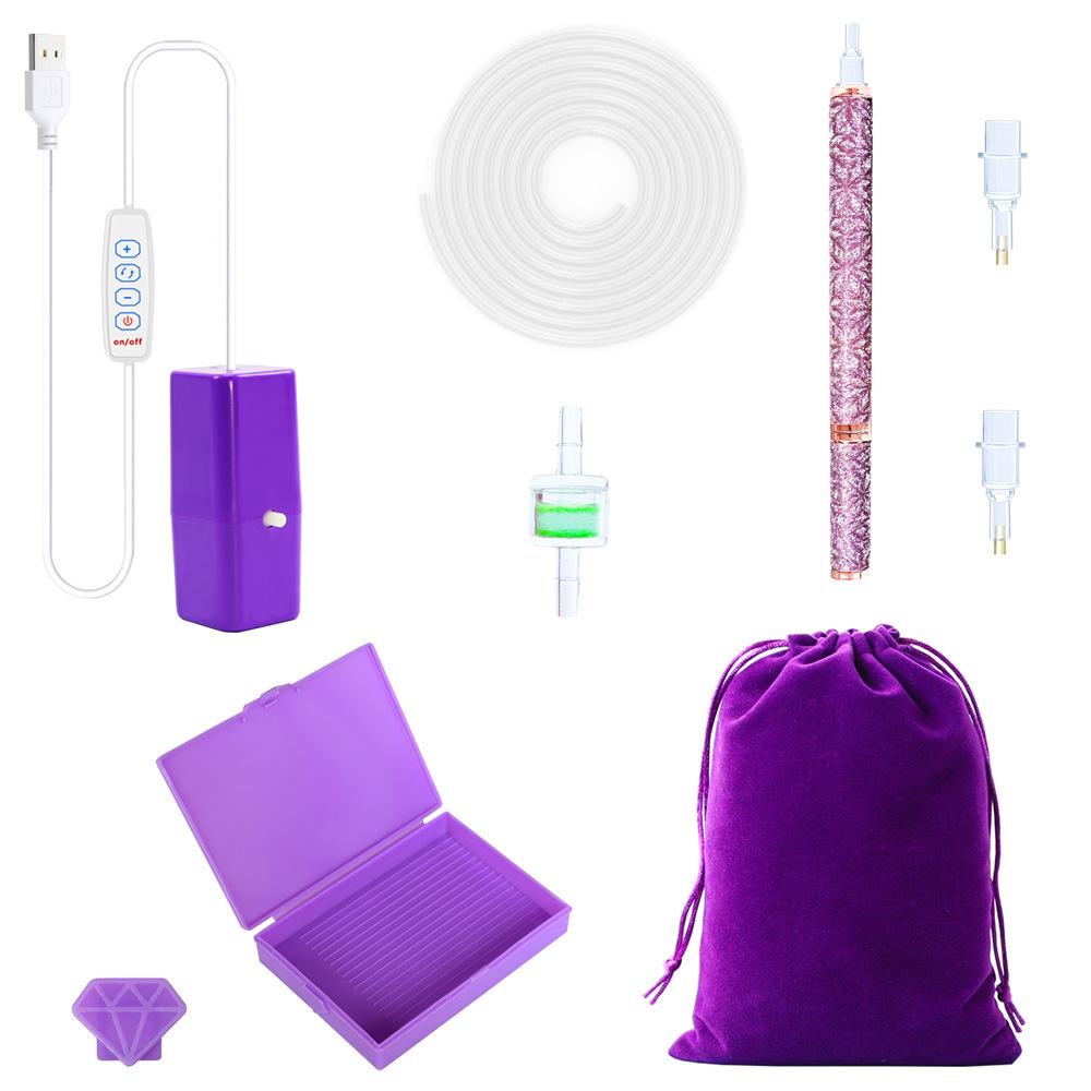 

DIY Electric Diamond Art Painting Pen Set Portable Vacuum Diamond Painting Pen Kit USB Powered Diamond Suction Device for Craft фиолетовый
