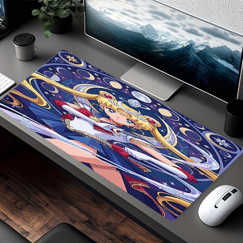 Sailor Moon Aufdruck Mauspads, für Tastaturpad Laptop PC Matte für Büro Heimgebrauch, Schreibtischdekoration, Perfektes Geburtstagsgeschenk für Gamer