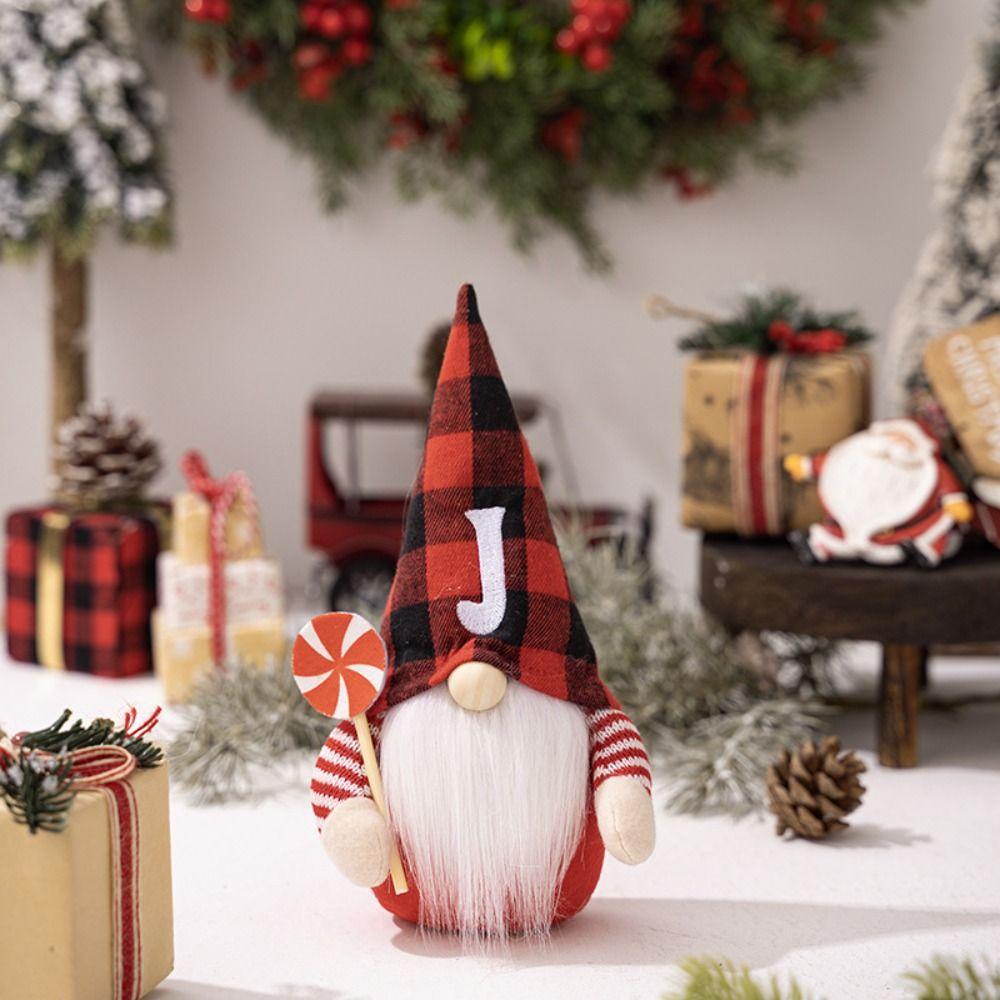 7 Letters Gnome Faceless Doll Ornaments Happy New Year Dwarf Doll Figurine  Kid Gifts