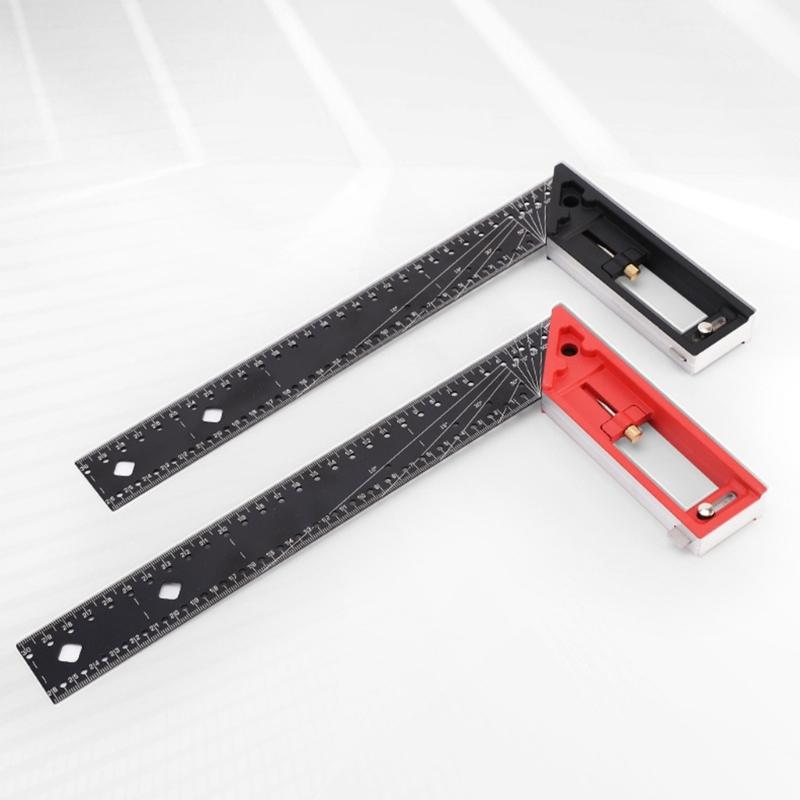 30-90 Degree Square with Marking Hole Measuring Ruler 12inch Combination Square for Measuring Woodworking
