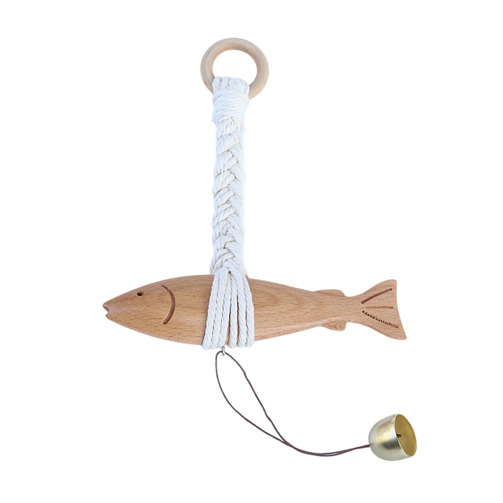

Деревянный кулон в виде рыбы, дверной звонок, подвесные колокольчики, украшение с колокольчиками, входные дверные звонки для домашнего декора и художественного оформления