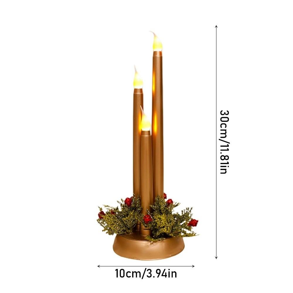 New Christmas Led Flameless Candle Desktop Simulation Candle Lamp Plastic Night Light Christmas Festive