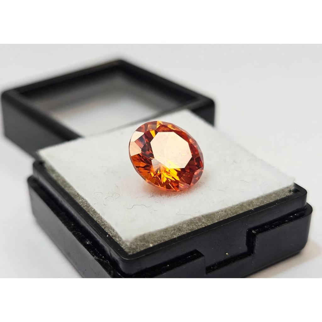 Orange Zircon For Making Ring 6-7 Ct Round Cut Stunning Loose Gemstone