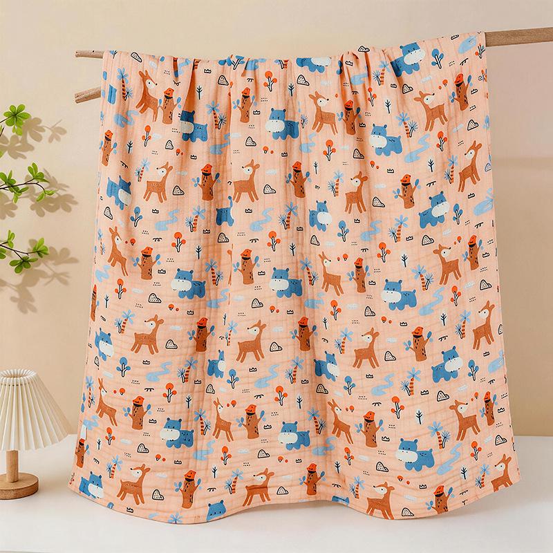 Ultra-Soft Newborn Baby Gauze Bath Towel - Pure Cotton, Absorbent, Summer Style Blanket 6-layer Gauze 50x100cm