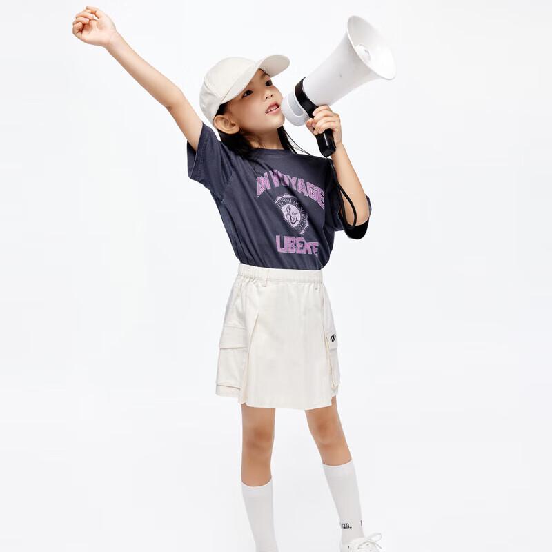 Mały MO&Co. Dziewczęcy T-shirt z czystej bawełny z nadrukiem rodzic-dziecko