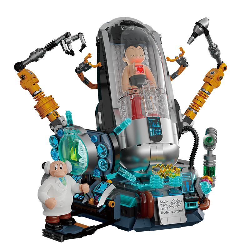 Iron Arm Astro Boy Building Blocks Boy Assembling Children'S Toy Robot Lighting Model Gift Collection Construction Gift