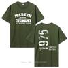 48th Birthday 48 Years Cotton Tshirt Vintage Made In 1975 Oversized Tshirt Streetwear Unisex Tops Tees Summer Unisexs Clothing