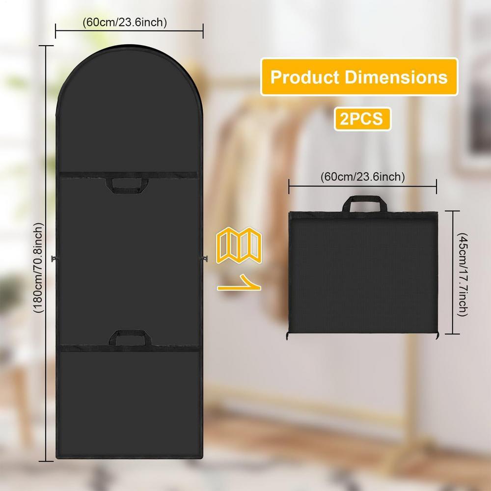 

Long Gown Dress Bag 2-Pieces Tri-Fold Storage Dust Cover Foldable Closet Gown Bags For Men Women Tuxedos Coats Jackets Suits чёрный