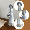 Ceramic Figurine Girl Statue Ornament, Modern Nordic Sculpture, Elegant Decor, Shock Resistant,
