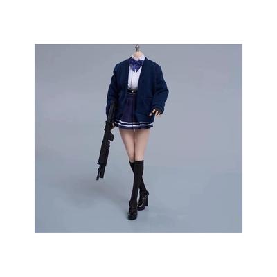 Toybar Japan 1/6 Scale Action Figure Outfit Set Sailor Fashion Cardigan JK Skirt Stockings Shoes E-Navy