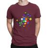 Math Rubik Interesting Cube Creative TShirt for Men Awesome Round Collar Pure Cotton T Shirt Personalize Gift Clothes Tops