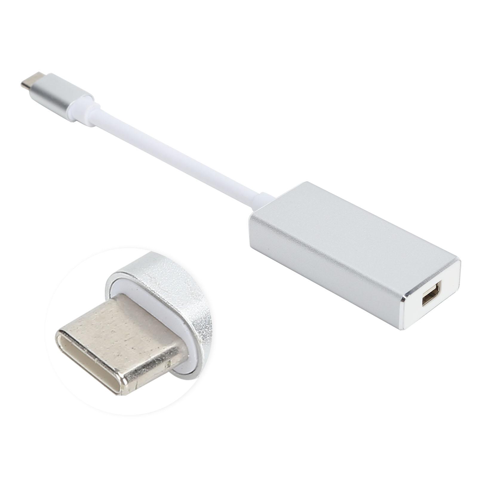 

TypeC USB3.1 to Mini DP Adapter Converter 4Kx2K HD Cable Aluminum Alloy Shell for MacBook(Silver Grey ) срібло сірий колір