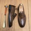 New Men Loafers Brown Black Round Toe Slip-On Men Dress Shoes Business Handmade Wedding Size 38-44