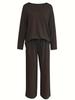 Women's Fashion 2025 V-Neck Loose Casual Two-Piece Set In Ice Silk