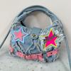 Spice Girl Denim Handbag Harajuku Underarm Shoulder Bag Casual Pink Star Crossbody Bag  Girls