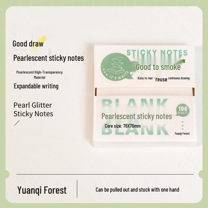 Transparent Pearlescent Sticky Notes in Box: Ideal for Students & Office Memo Pads 100 sheets/box