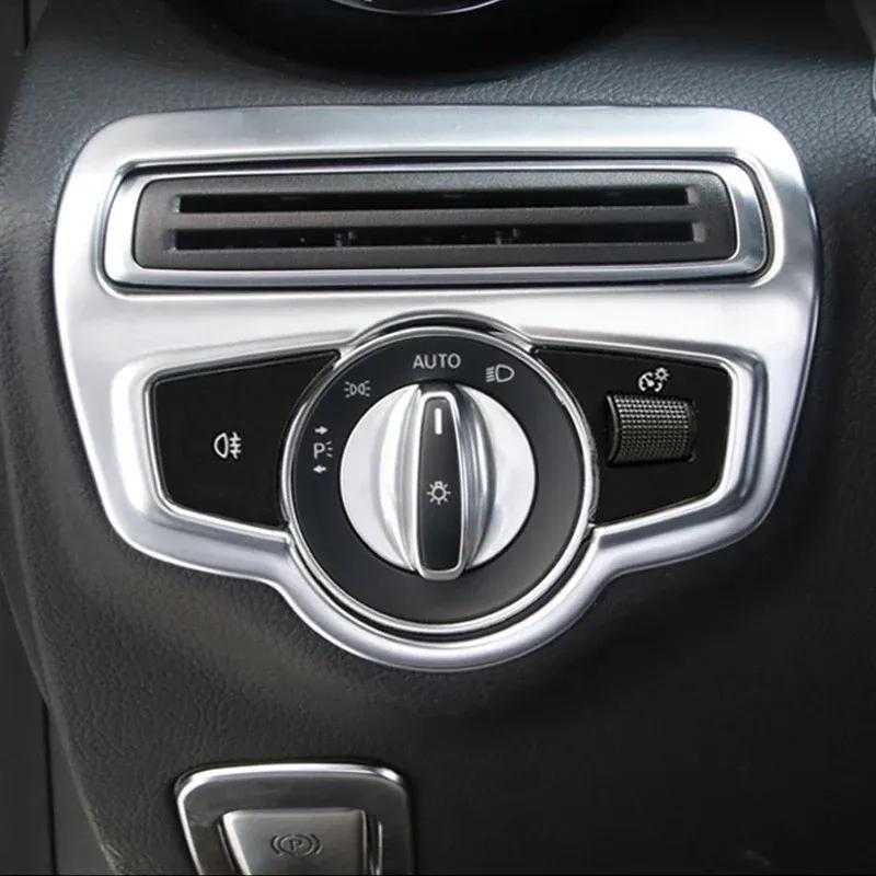 Suitable for Mercedes-Benz W205 C-Class C200 X253 GLC300 Interior Modification Headlight Switch Trim Auto Interior Accessories