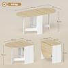 Folding Dining Table, Oval, Seats up to 6, Natural Wood