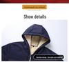 Men's European Size Lambswool Hooded Sweatshirt & Cardigan Workwear Set - Thick, Warm Jacket for Autumn/Winter.