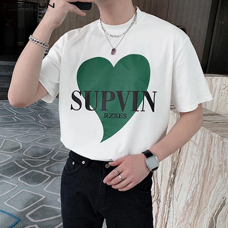 

INCERUN Летние мужские футболки с короткими рукавами и принтом