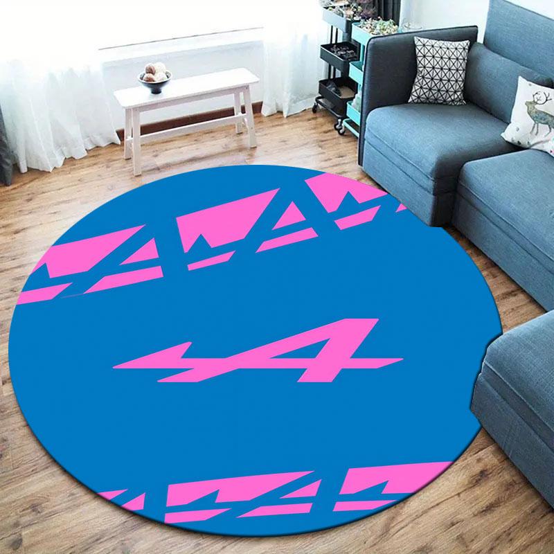 Alpine F1 Round Area Rug,Carpet Rug for Living Room Bedroom Sofa Playroom Decor,Non-slip Floor Mat