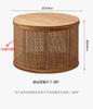 Japanese Round Coffee Table Living Room Rattan Woven Side Table Clamshell Storage Room Desks Multi-functional Home Furniture