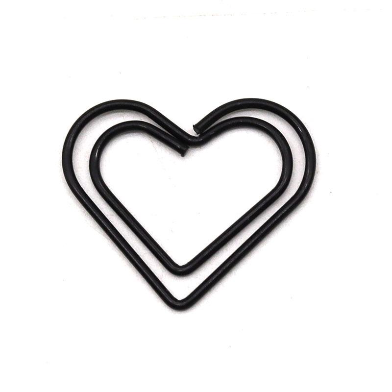 20pcs/set Jelly Color Heart Shape Paper Clips Creative Design Casual Non-sticky Memo Pad Clips Simplicity Bookmark for Book