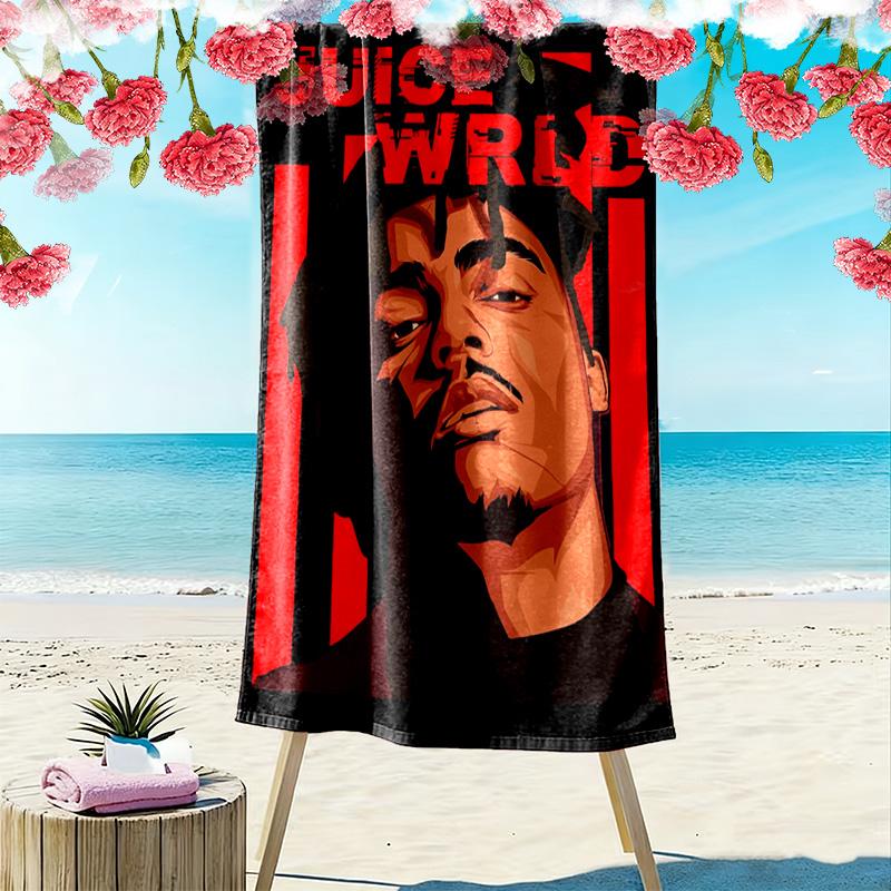 Juice Wrld's Cosmic Legacy beach towel Outdoor camping Beach towel for vacation photos Outdoor pool towel swim Absorbent bath towel printing beach