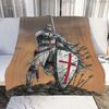 Medieval Knights Templar Patterns Blanket Retro Style Flannel Blanket Cosy Lazy Couch Cover Blanket Super Soft Sheet Mattresses