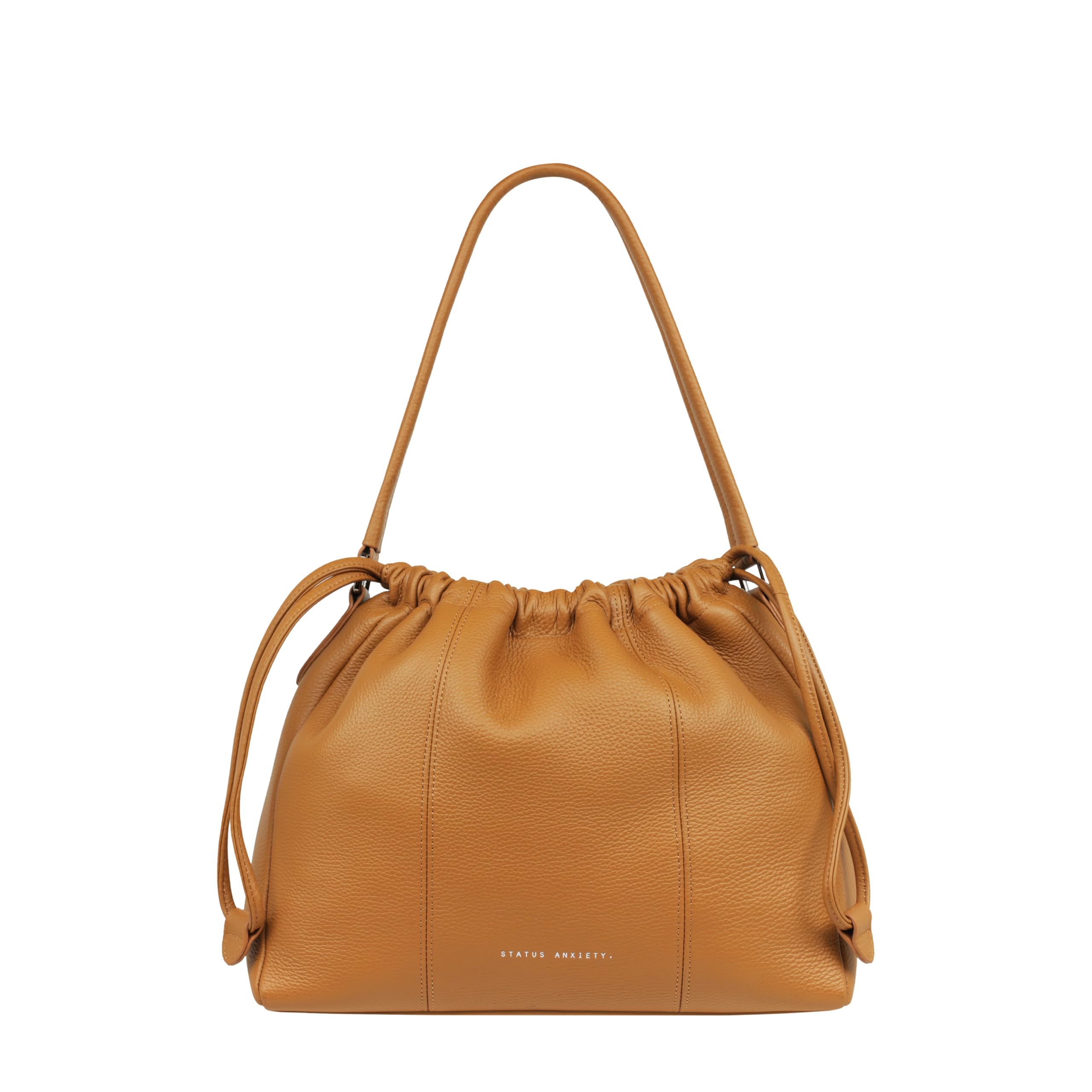 

Status Anxiety POINT OF NO RETURN Handbag, Shoulder Bag, Women s Mini Leather Bag, Cowhide Leather, Korean Leather Bag, Tan