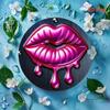 Neon Drip Lips Metal Tin Sign Set Pre Drilled Wall Art Holiday Decor