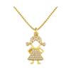 Classic Zircon Pendant Necklace Sparkling Zircon Pave Crystal Necklace  for Women Men