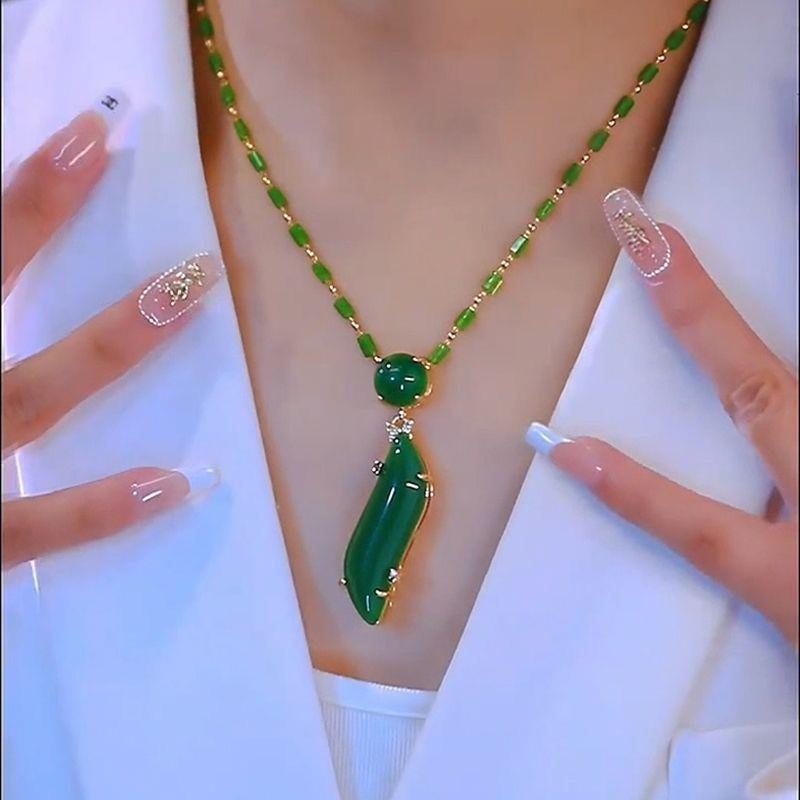 Elegante Collana da Vita in Giada [Regalo per Moglie/Fidanzata] - Dichiarazione di Moda Versatile