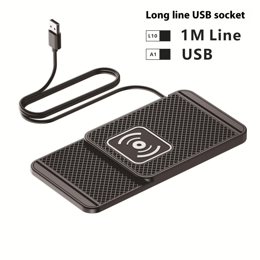 1M Long Wire USB/TYPE-C Quick Charging Mat Home Car Mobile Wireless Chargers Pad Charger Adapter Stand Phone Non-slip Holders