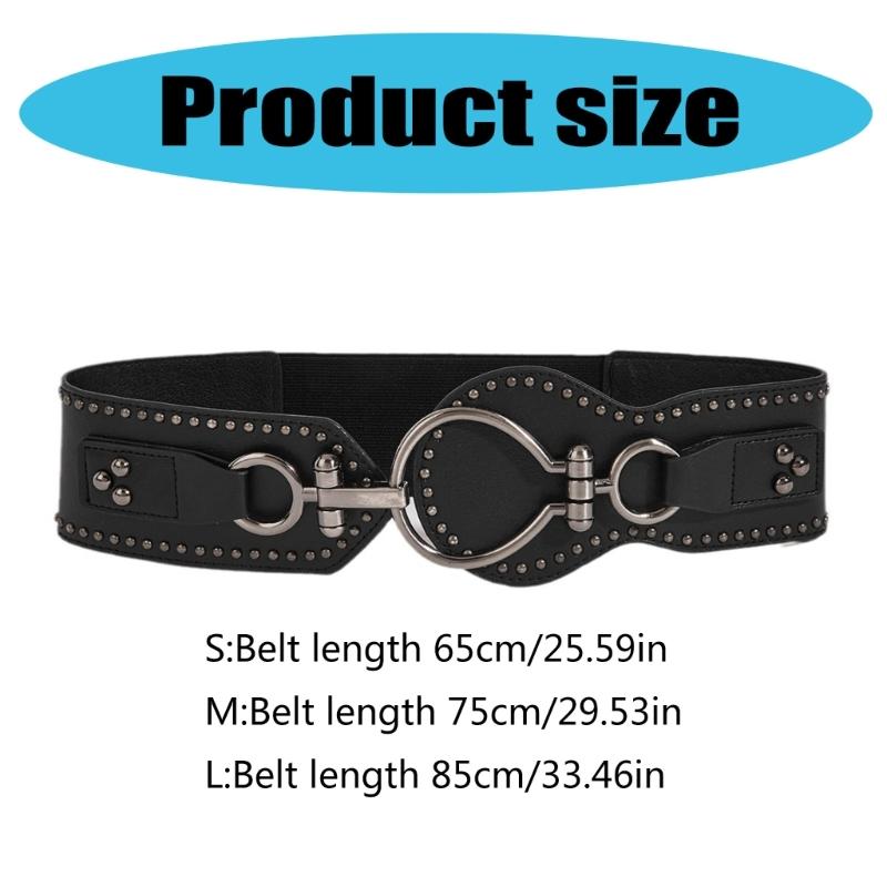 Oversize'owy Pasek ze Sprzączką Punkowy Cienki Łańcuszek do Cowboyskiego Grunge Sprzączka Nowoczesny Pasek na Talii Łańcuszek na Talii Pasek z Kolcami