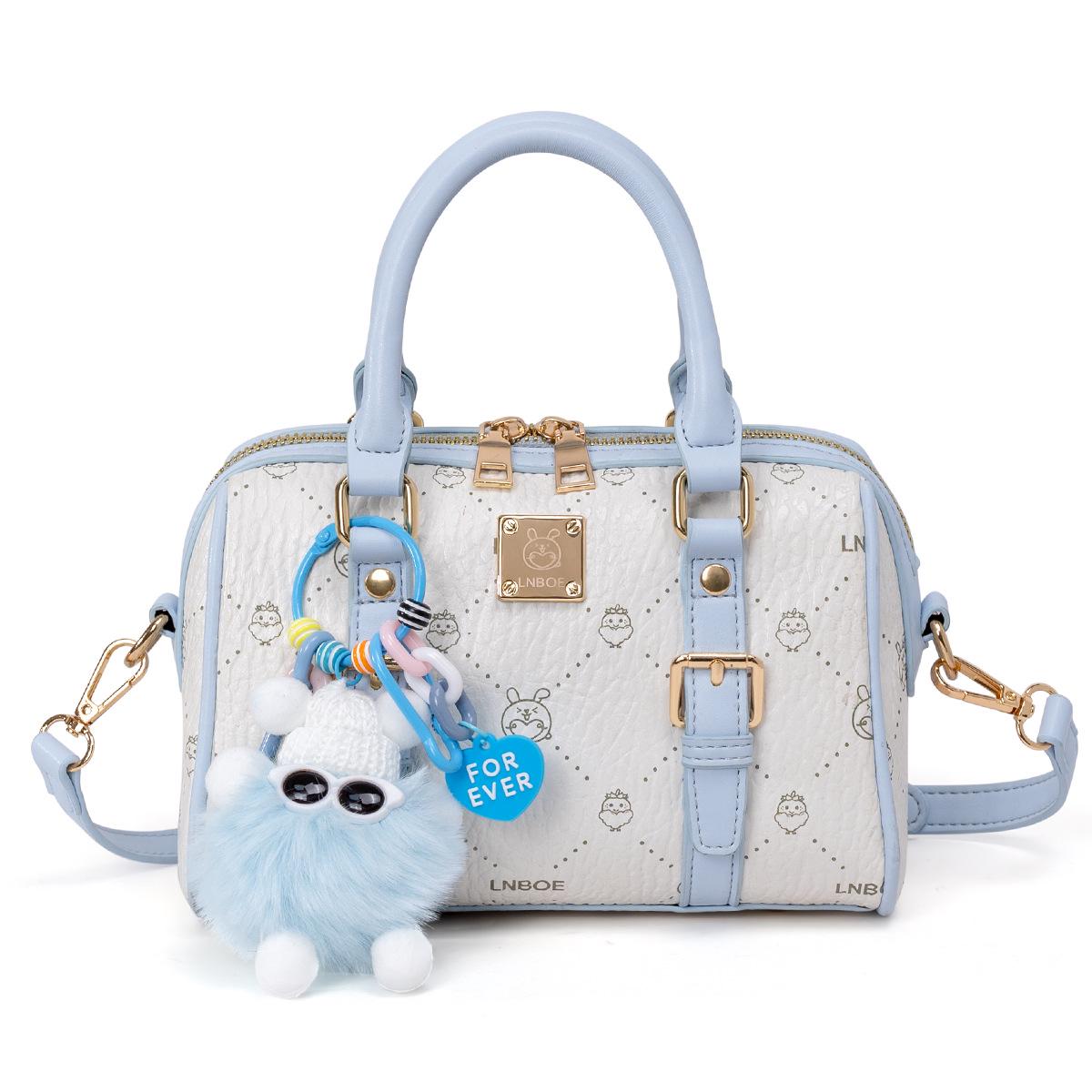 

2026 French Luxury Printed Women s Pillow Handbag: Lightweight, Stylish Boston Crossbody 20x12x14 cm синий