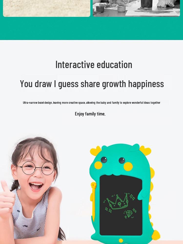 Dinosaur-Themed LCD Writing Tablet with One-Key Erase Feature