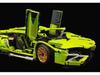 Green Bull 1:14 Remote Control Sports Car - Lego-Compatible Racing Model Building Set