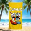 1Pc Cuphead Mugman Adventure Beach Towel, Quick Dry, Multi-Use for Beach Pool Gym Yoga Home Travel, Christmas, Halloween, Xmas Gift M929369
