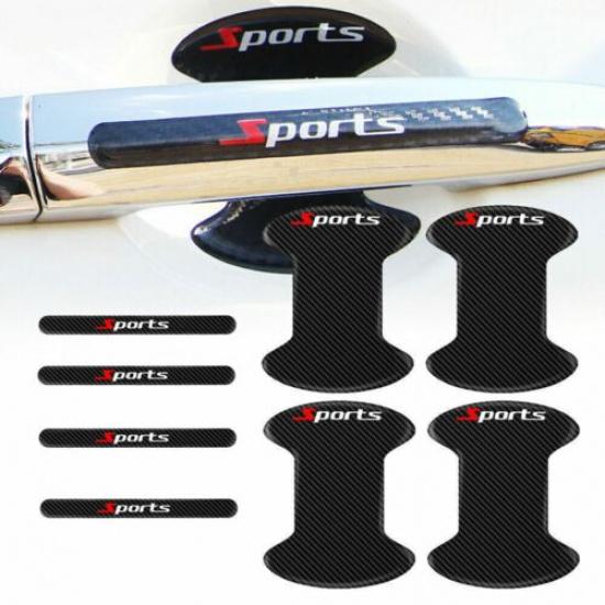 8PCS/Set Car Door Handle Bowl Anti Scratch Sticker Protector Cover Trims Black
