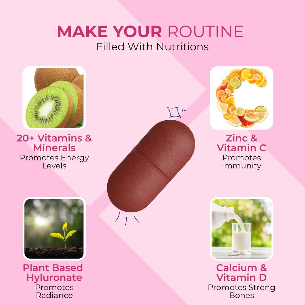 Complement Multivitamin-Tabletten für Frauen mit Lycopin & Ginseng | Unterstützt Immunität, Hautgesundheit & Stress | 60 Tabletten | Nutraceutical für Frauen 18+