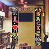 Blulu 70s 80s Party Decoration 90s 80s Banner I Love 1980s Backdrops Back to The 1980s 1970s Hanging Porch Signs for Wall Door Decor Hip Hop Rock