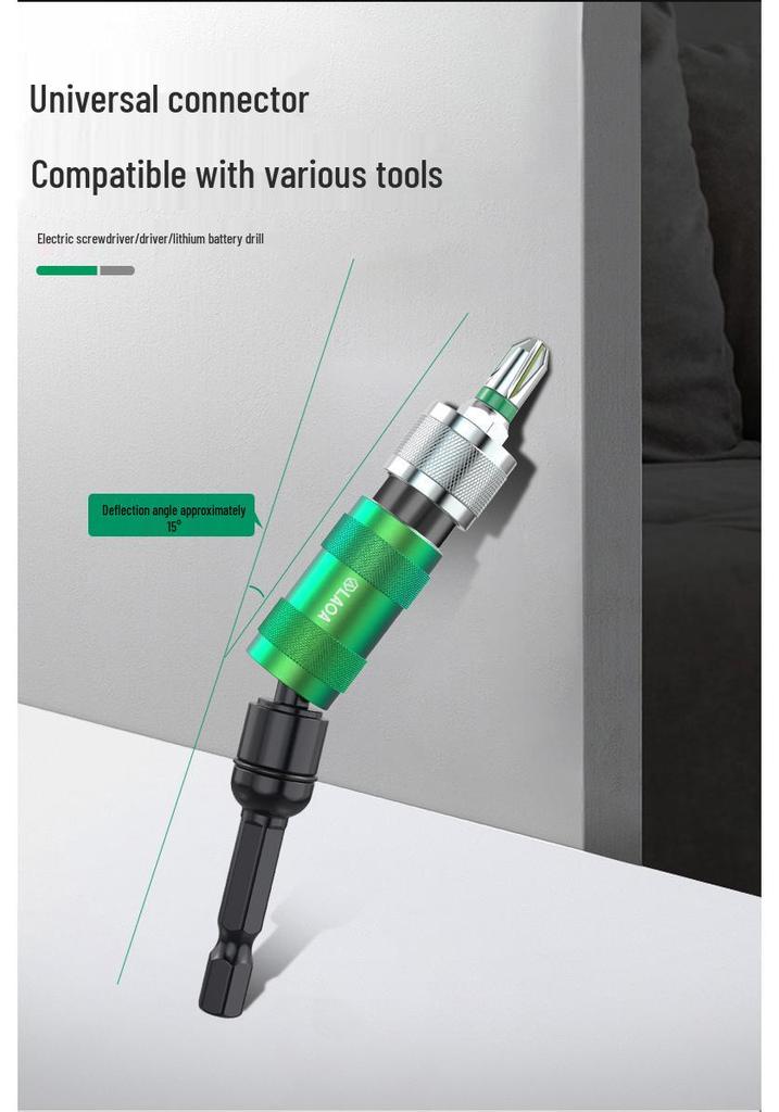 Universal Multi-Angle Bit Extension Adapter for Electric Screwdrivers