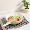 Sloped Silicone Countertop Drying Mat Heat Resistant Nonslip Kitchen Drainage Pad For Dishes Utensils