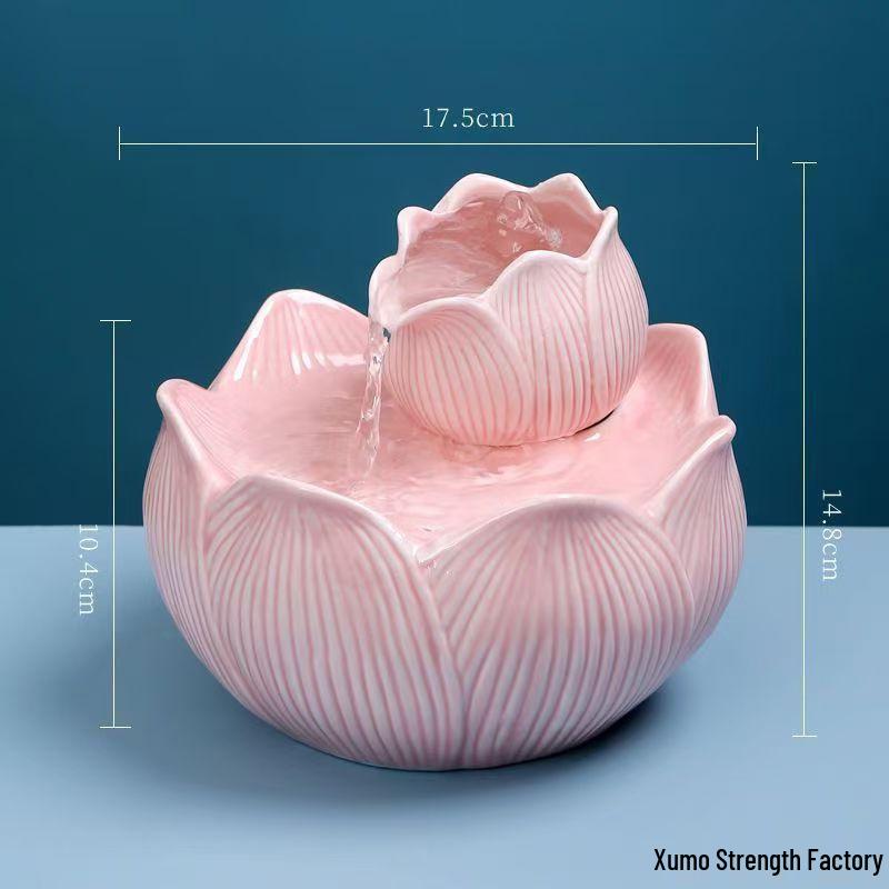 Ceramic Automatic Pet Water Fountain - Dynamic Circulating Bowl for Cats and Dogs, No Plug-in Required