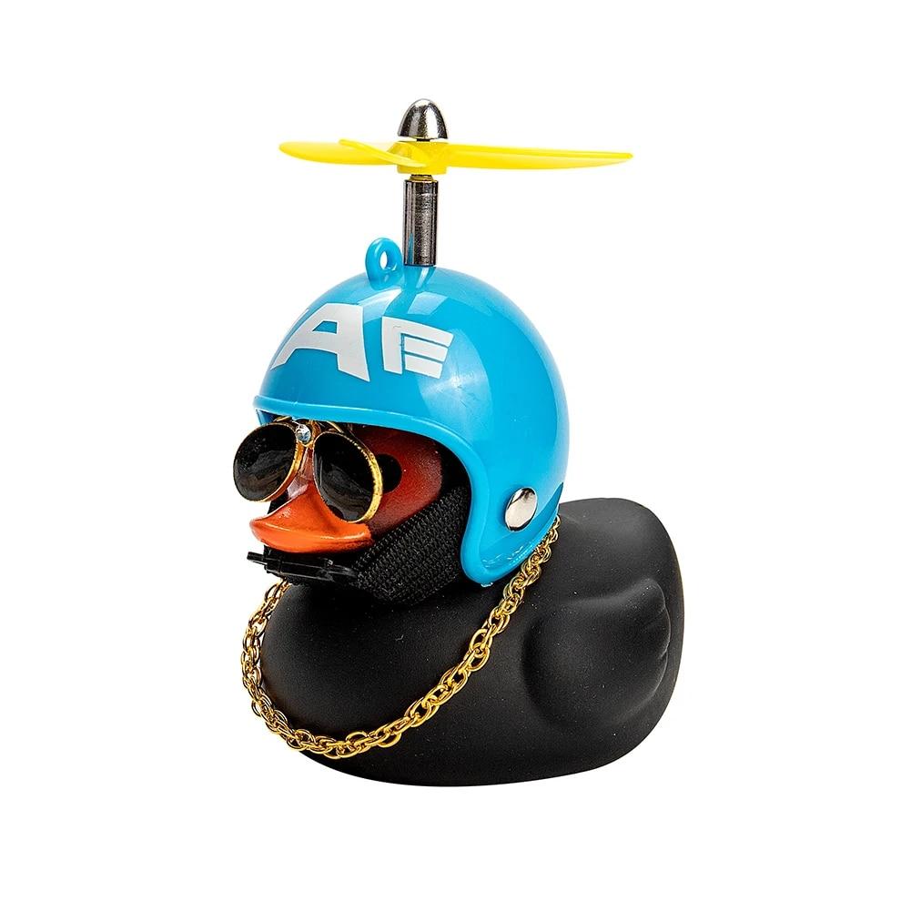 Motorcycle Accessories Helmet Broken Wind Small Black Duck Dashboard Rearview Mirror Standing Camouflage Helmet Mini Black Duck