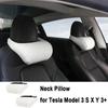 Neck Pillow for Tesla Model 3 S X Y 3+ Soft Comfortable Cushion Leather Neck Support Car Seat Headrest Car Interior Accessories