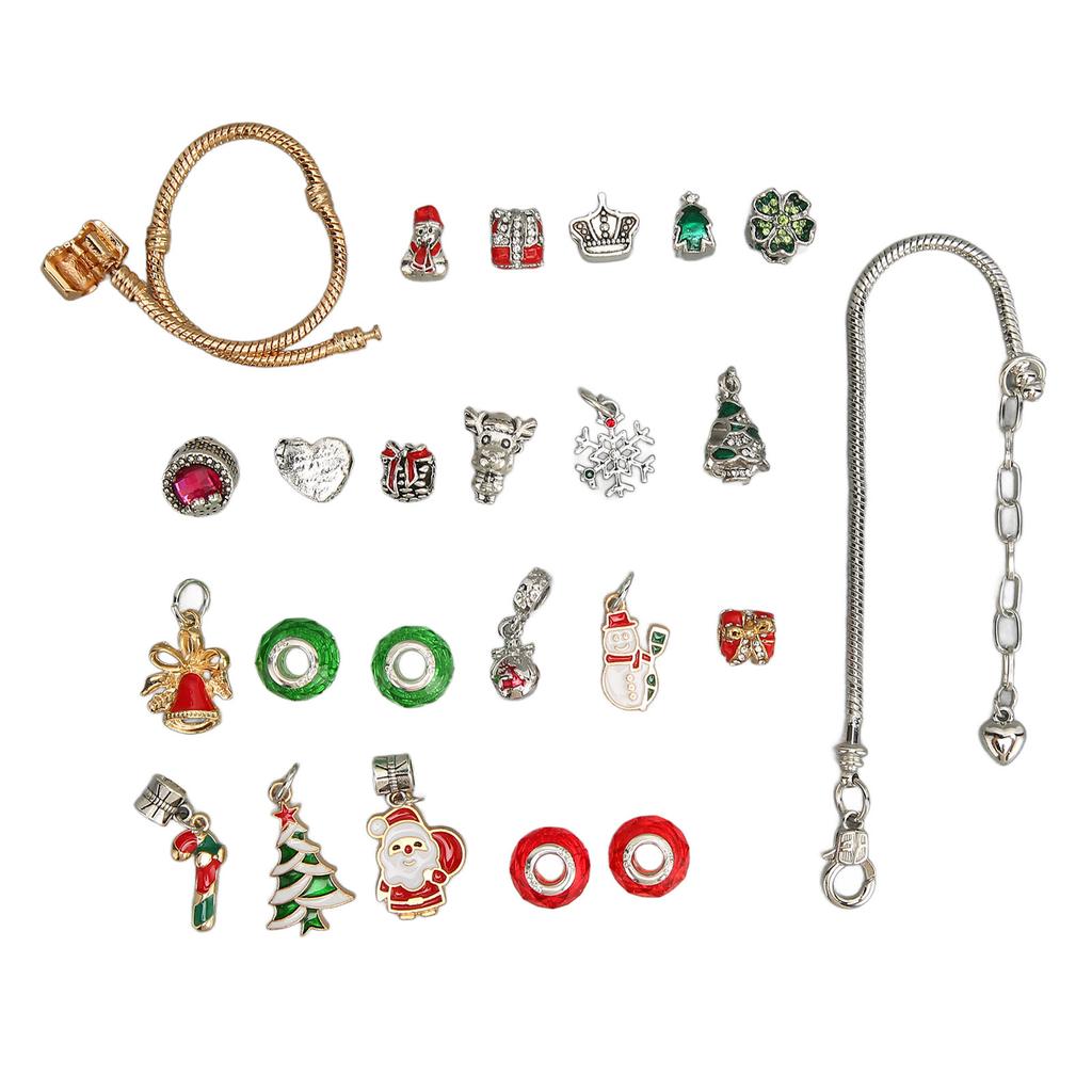 Weihnachts-Countdown-Armband-Bastelset 24 Tage Exquisites DIY Geruchloses Charm-Armband Blind Box