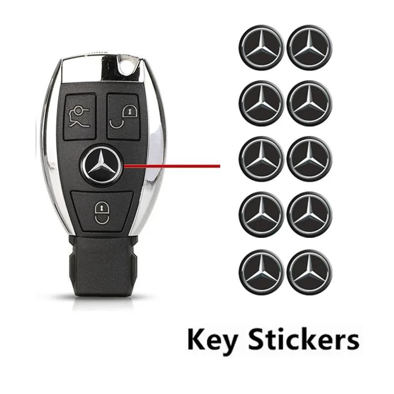 TXF4 14mm Car Key Emblem Stickers Accessories For Mercedes Benz AMG E S C A B Class GLE GLS CLS GLC CLA GLA GLK GLB W205 W206 W221