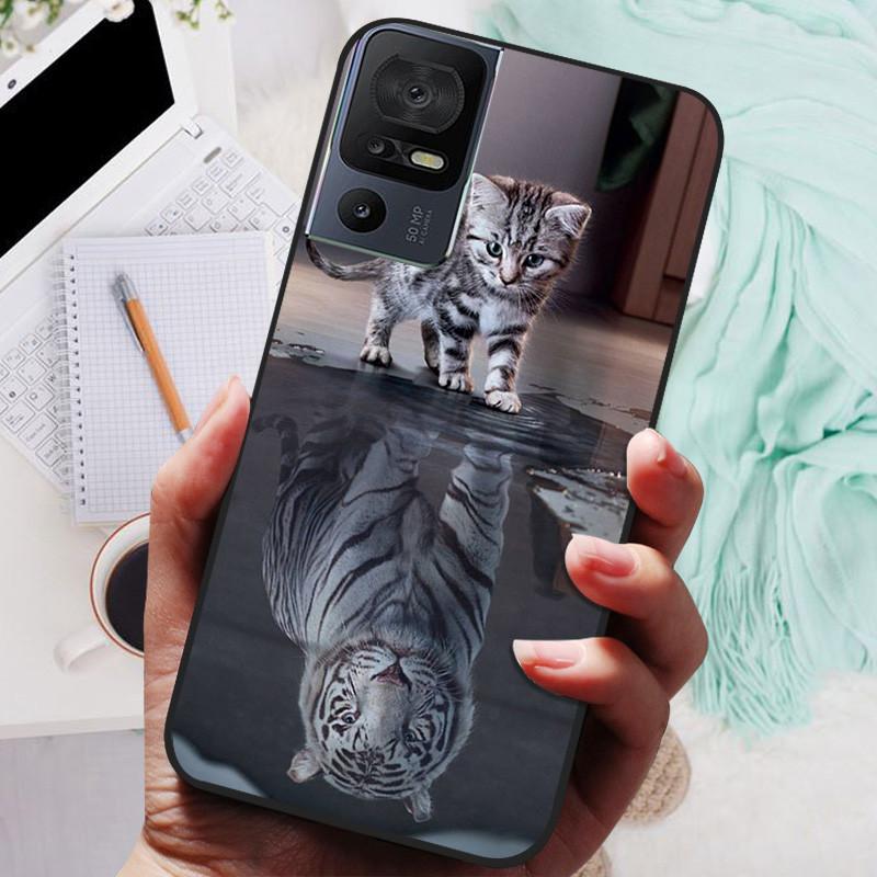 

For TCL 40 SE Case TCL 40SE Black Cover Lion Wolf Silicone Soft Back Cases For TCL 40 SE Phone Case tcl40SE Protective Shell TCL 40 SE